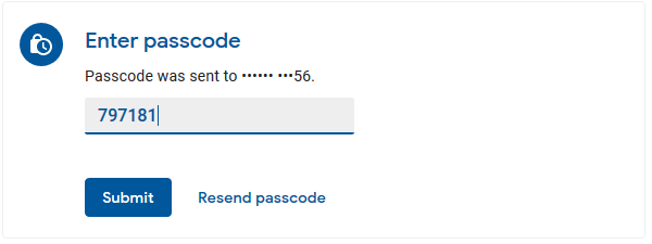 Gmail Passcode Verification
