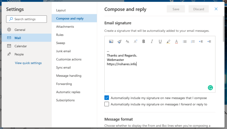 how do i set up a signature in outlook