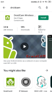 Droidcam Android Application