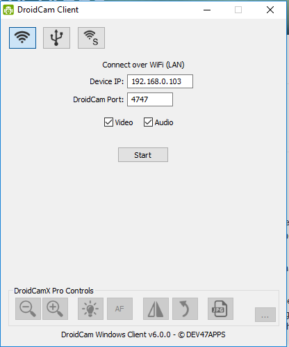 Droidcamstart