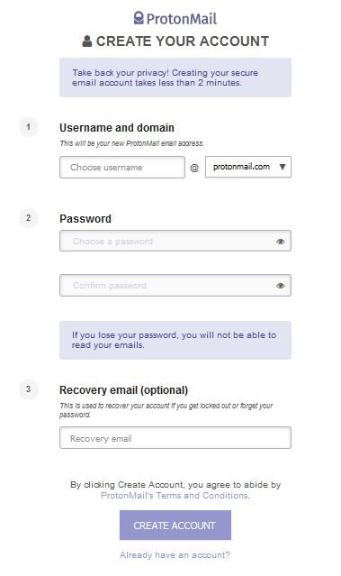 Protonmail Sign Up