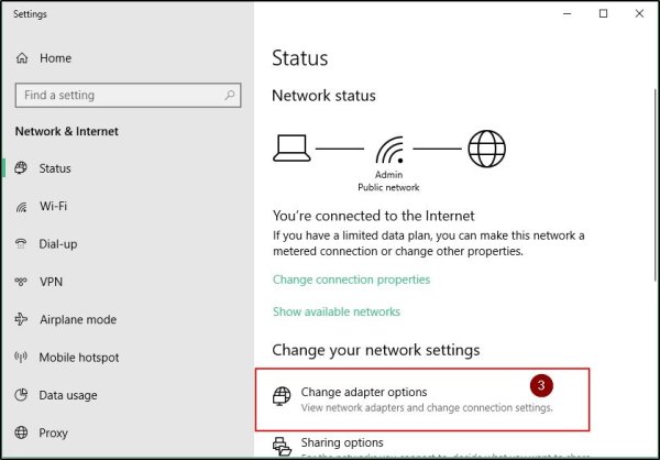 Change Adapter Options On Windows 10