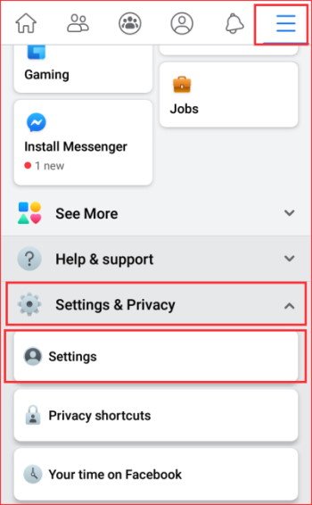 Facebook Settings Under Settings &Amp; Privacy