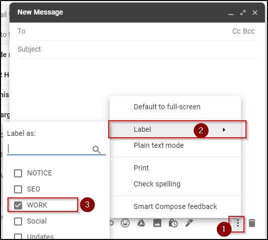 How To Set A Label To The Sending Email