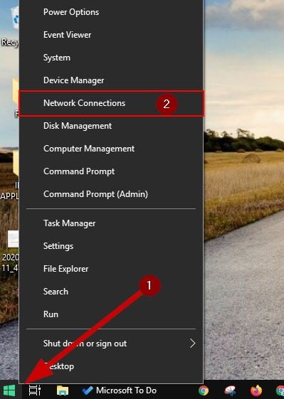 Open Network Connection On Windows 10