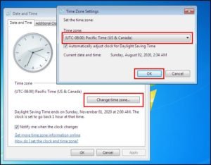 how to set internet time on windows 7