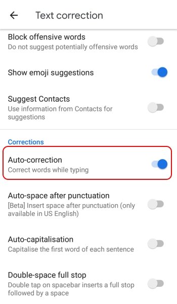 How To Turn On Autocorrect On Android