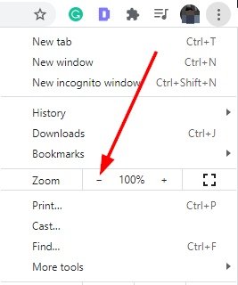 Zoom Out Button On Google Chrome