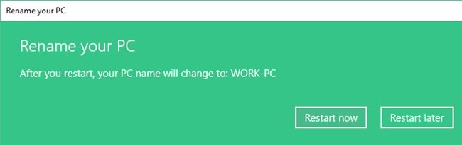 Restart Pc To Affect The New Name