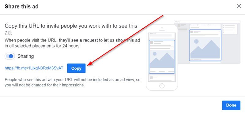 Sharing Link For Facebook Ads