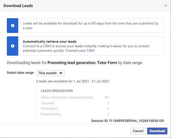 Download Leads From Facebook Ads Manager