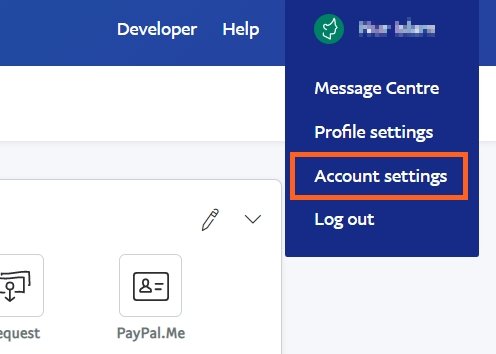 Paypal Account Settings Link